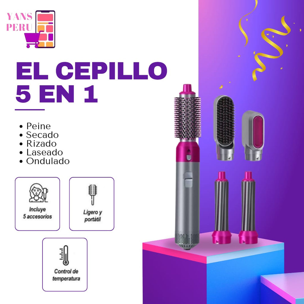Cepillo Eléctrico Secador  de  Pelo 5 En 1